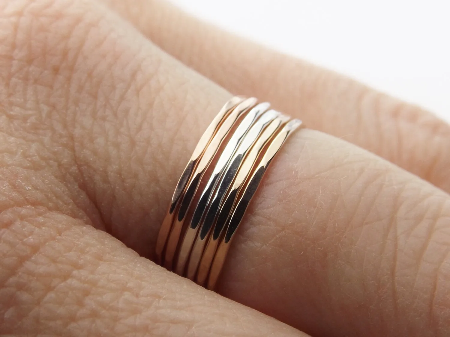 1 Super Skinny Stacking Ring, Knuckle Ring, Thumb Ring, Gold Ring, Stacking Ring, Hammered Ring, Skinny Ring, Thin Rings, Textured Ring