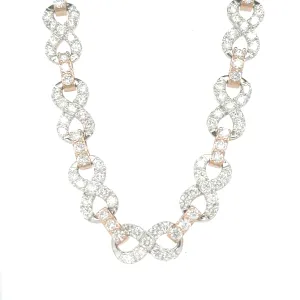10K Rose & White Gold 28.13ct Diamond Infinity Link Chain (22-inch)