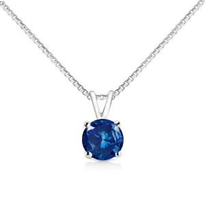 10K White Gold 1/4 Cttw Round Brilliant Cut Lab Grown Diamond 4-Prong Solitaire Pendant Necklace