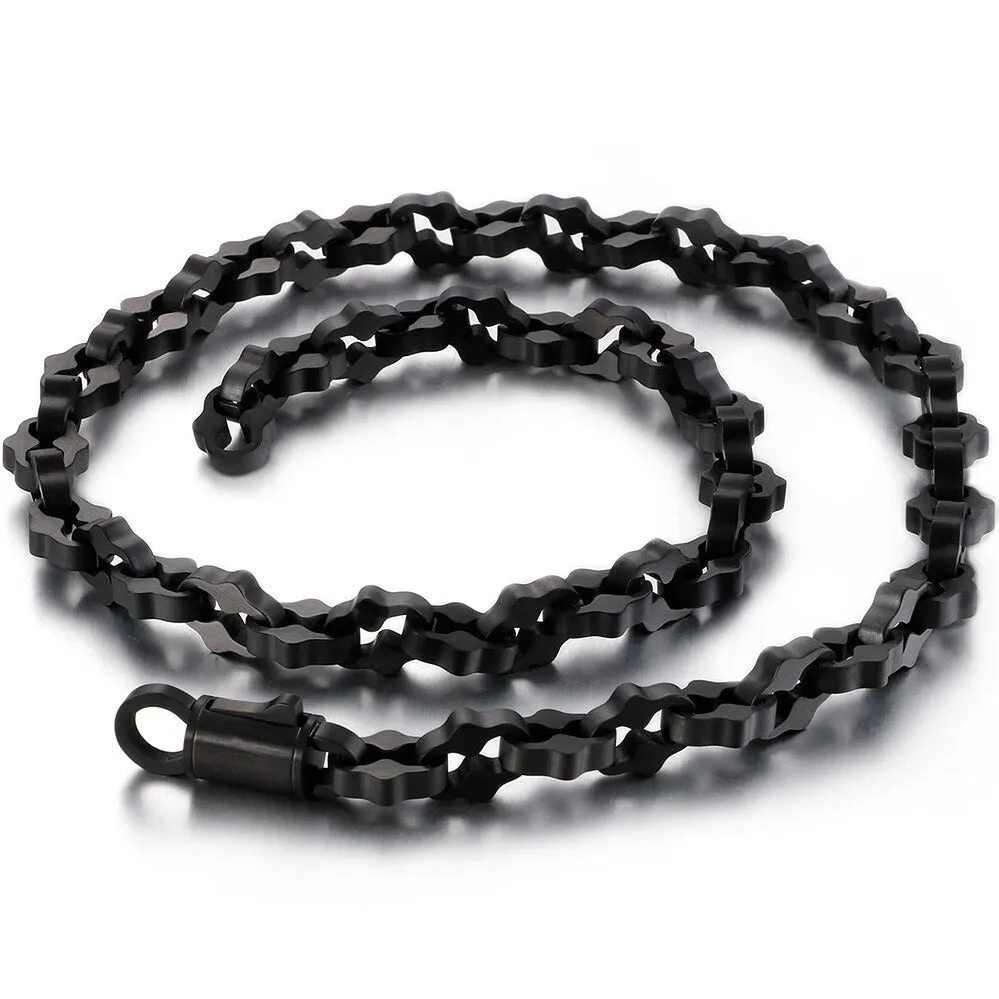 11MM Thick Black Stainless Steel Chains Necklaces for Man
