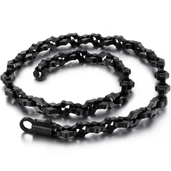 11MM Thick Black Stainless Steel Chains Necklaces for Man