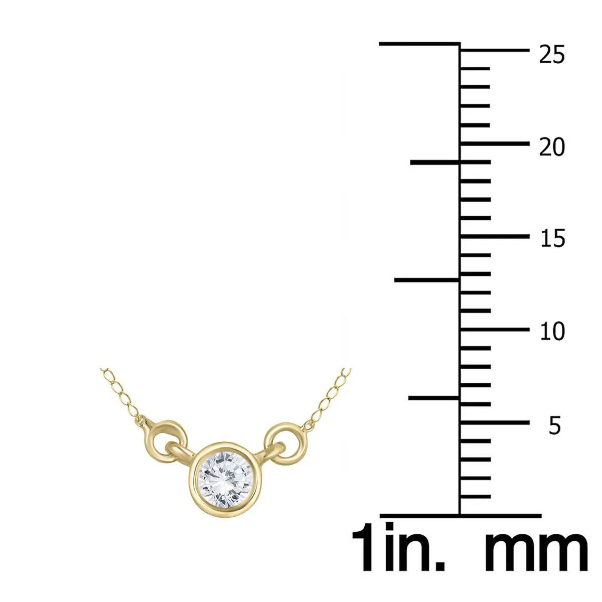 1/4 Carat Tw Natural Diamond Bezel Pendant In 14K