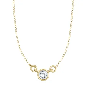 1/4 Carat Tw Natural Diamond Bezel Pendant In 14K
