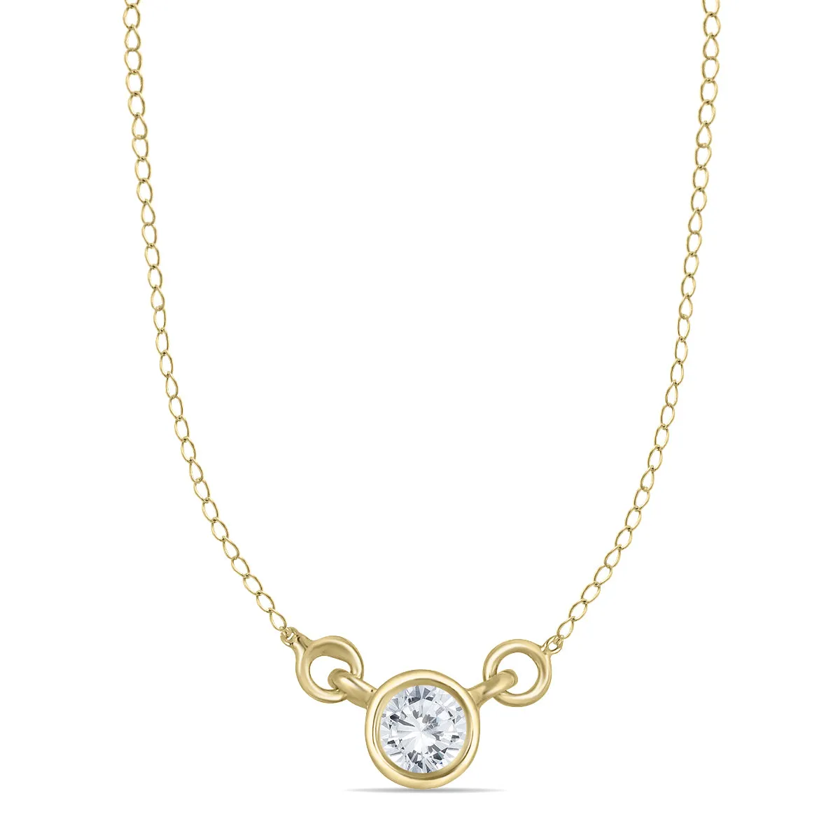 1/4 Carat Tw Natural Diamond Bezel Pendant In 14K