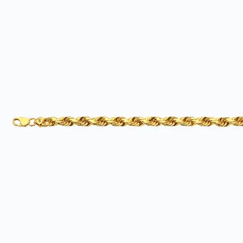 14K 10MM YELLOW GOLD SOLID DC ROPE 26 CHAIN NECKLACE"