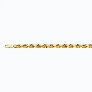 14K 10MM YELLOW GOLD SOLID DC ROPE 26 CHAIN NECKLACE"