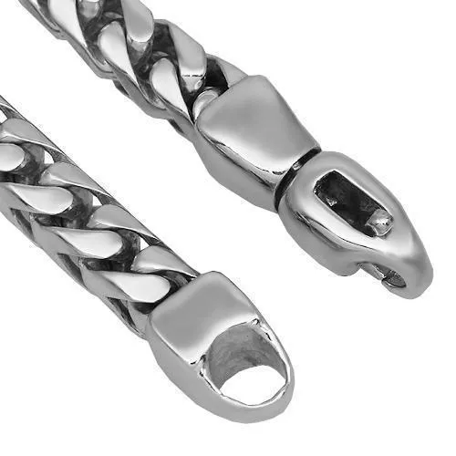 14k White Gold Mens Solid Franco Chain 6 mm