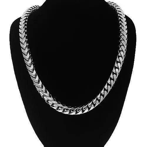 14k White Gold Mens Solid Franco Chain 6 mm
