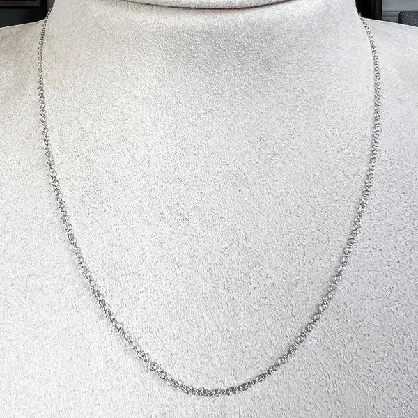 14k White Gold Thin Cable Chain