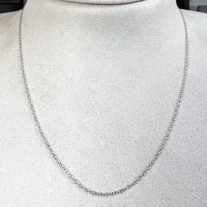 14k White Gold Thin Cable Chain