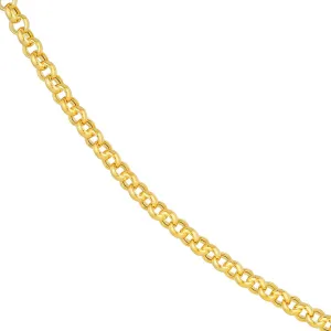 14k Yellow Gold Polished 2.5mm Round Rolo Chain Link Necklace with Lobster Claw Clasp