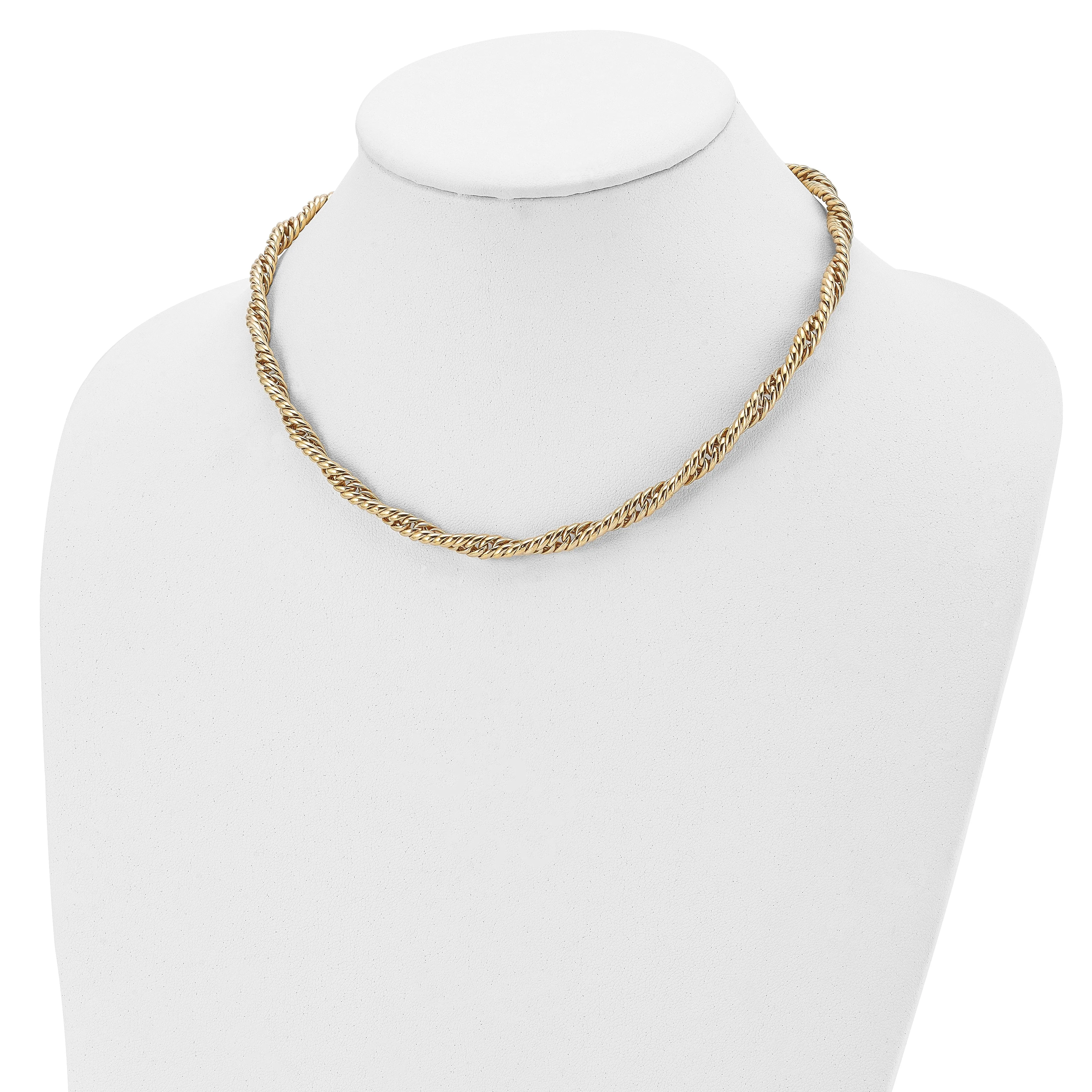 14k Yellow Gold Twisted Fancy Link Necklace