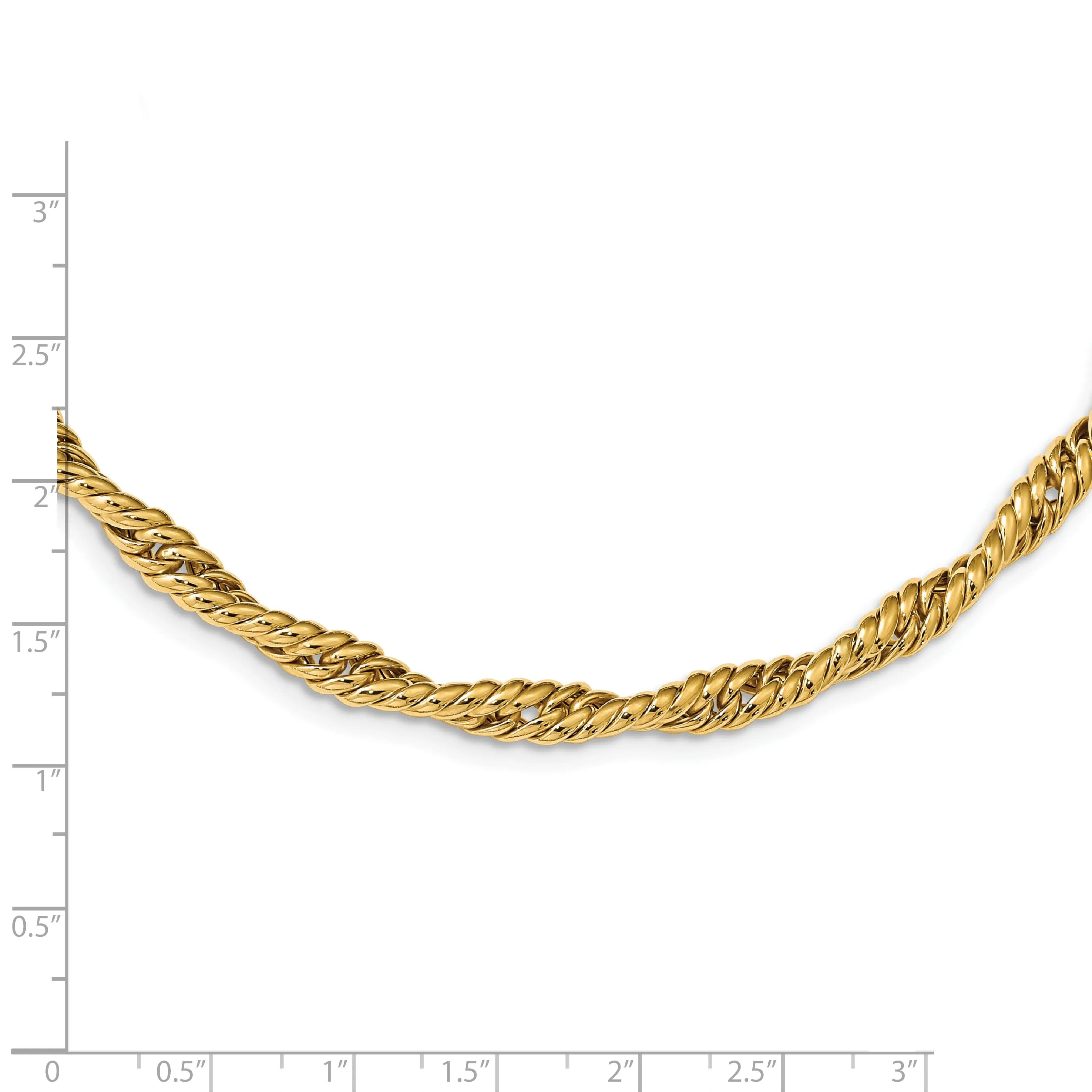 14k Yellow Gold Twisted Fancy Link Necklace