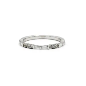 14kw Tapered Baguette & Round Diamond Band