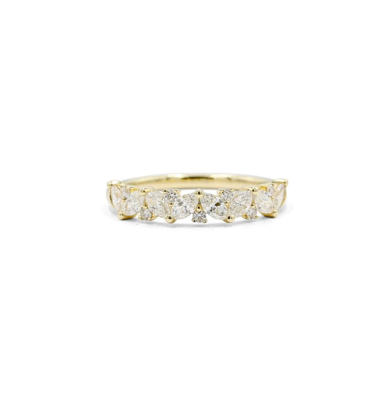 14ky .60ctw Scattered Marquise Diamond Ring