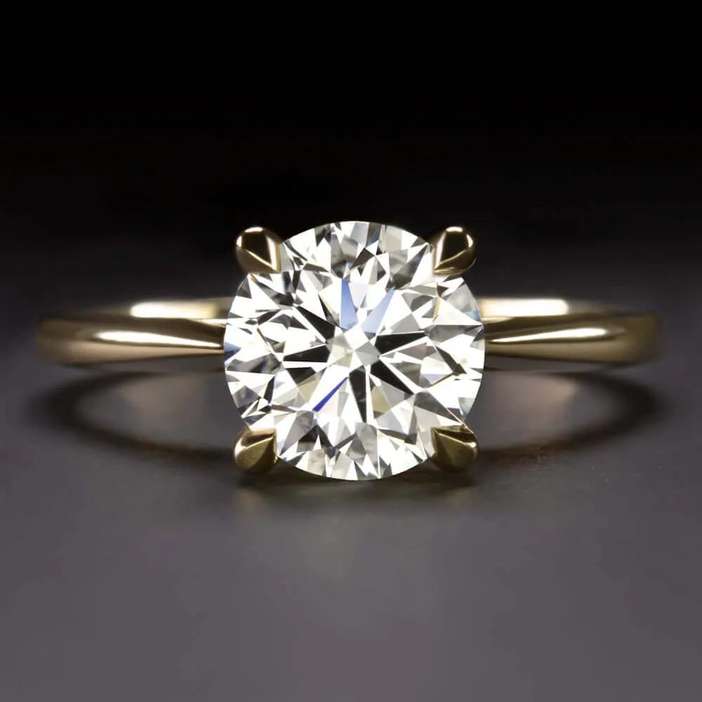 1.70ct GIA CERTIFIED 3X EXCELLENT CUT DIAMOND ENGAGEMENT RING 18k GOLD SOLITAIRE