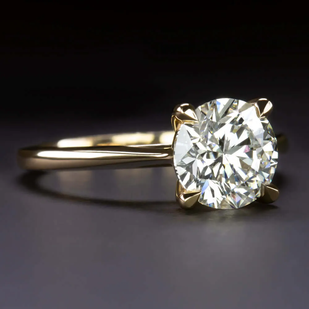 1.70ct GIA CERTIFIED 3X EXCELLENT CUT DIAMOND ENGAGEMENT RING 18k GOLD SOLITAIRE