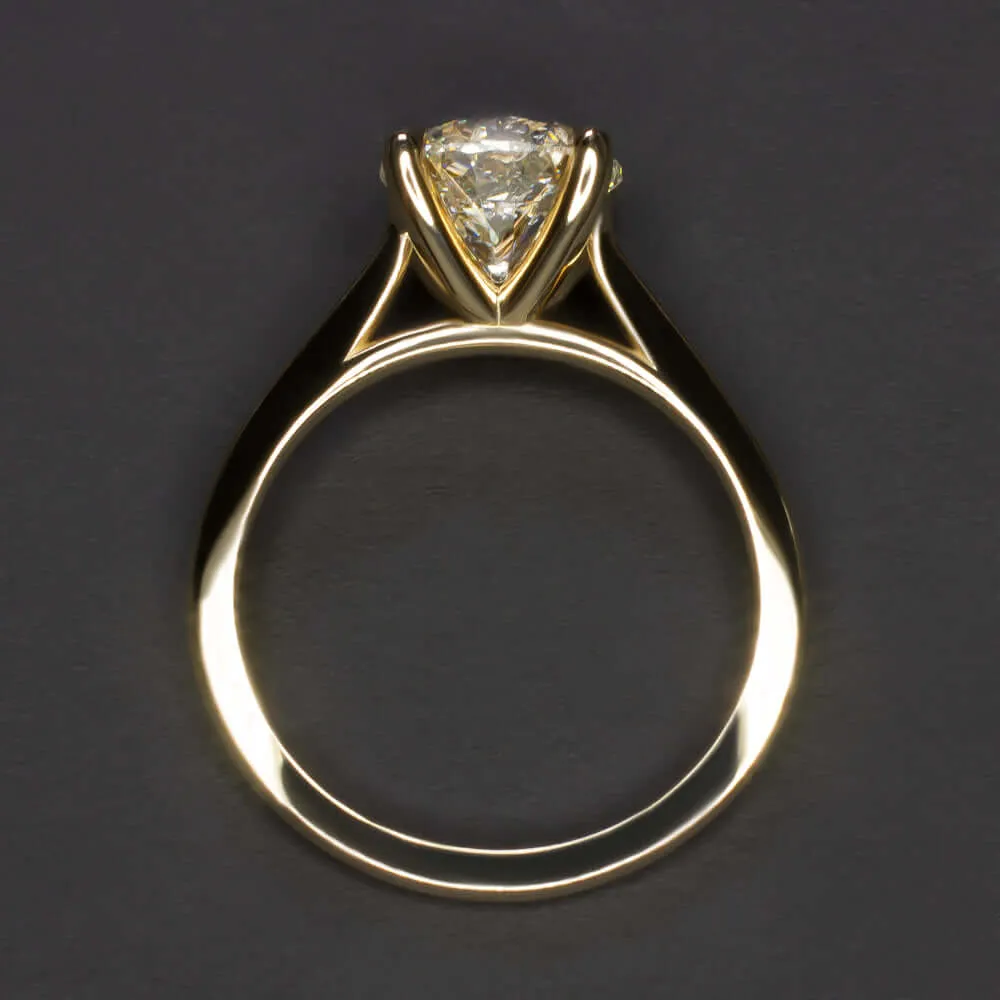 1.70ct GIA CERTIFIED 3X EXCELLENT CUT DIAMOND ENGAGEMENT RING 18k GOLD SOLITAIRE