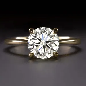 1.70ct GIA CERTIFIED 3X EXCELLENT CUT DIAMOND ENGAGEMENT RING 18k GOLD SOLITAIRE