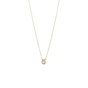 18ct Yellow Gold Diamond Solitaire Pave U Pendant