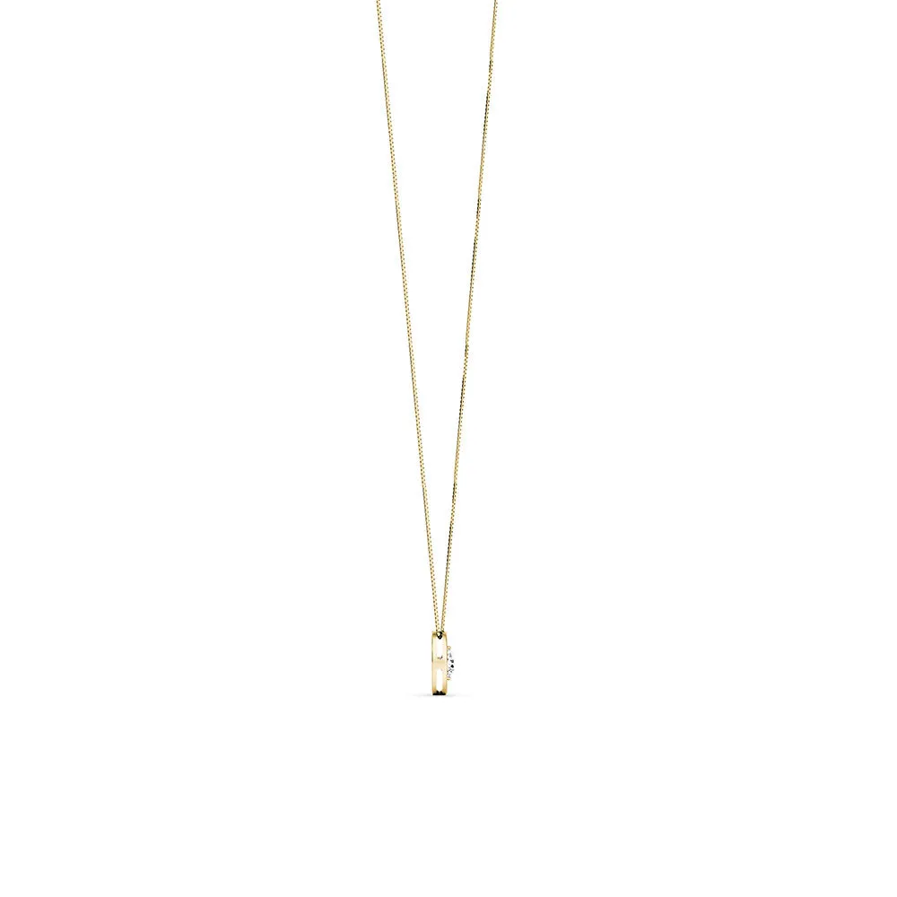 18ct Yellow Gold Oval Diamond Solitaire Pendant