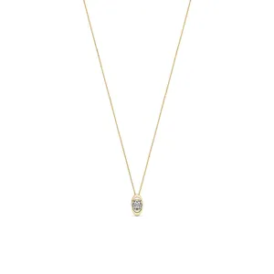 18ct Yellow Gold Oval Diamond Solitaire Pendant