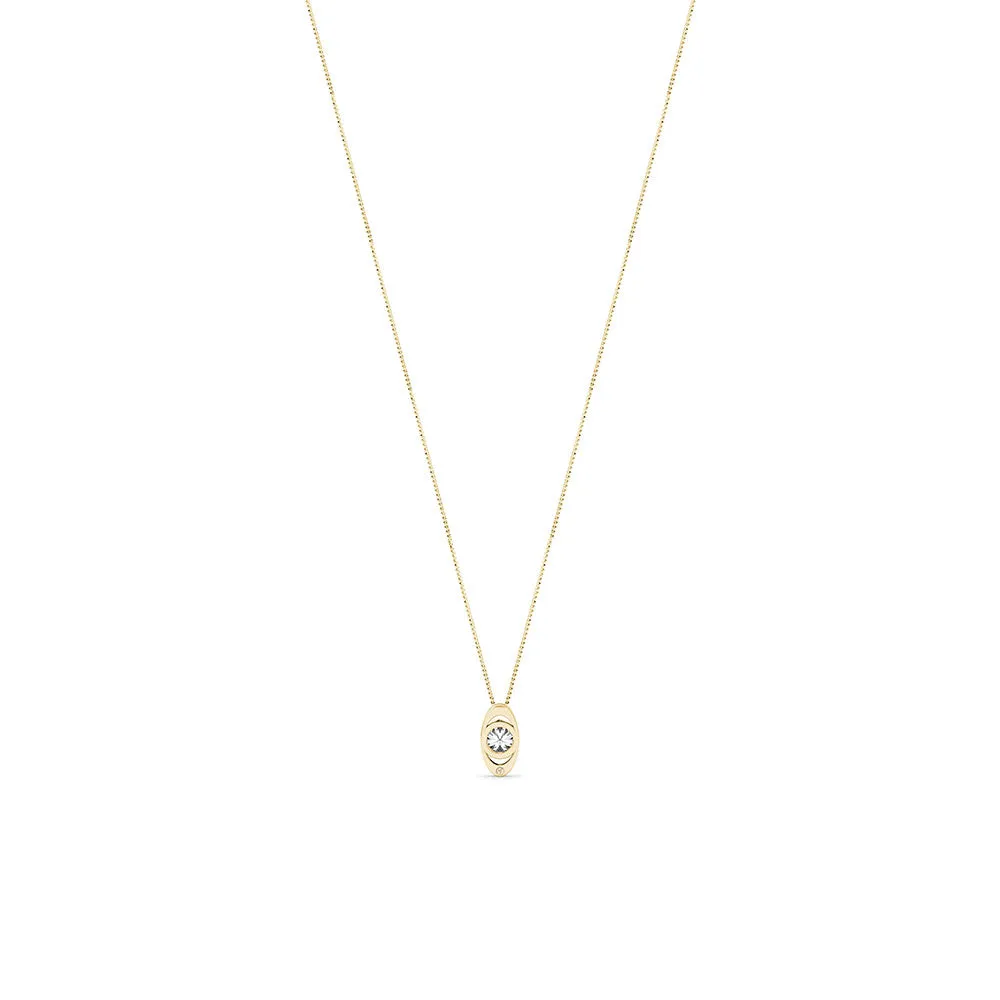 18ct Yellow Gold Oval Diamond Solitaire Pendant