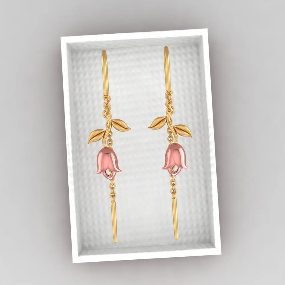 22k Yellow Cantered Gold Earrings