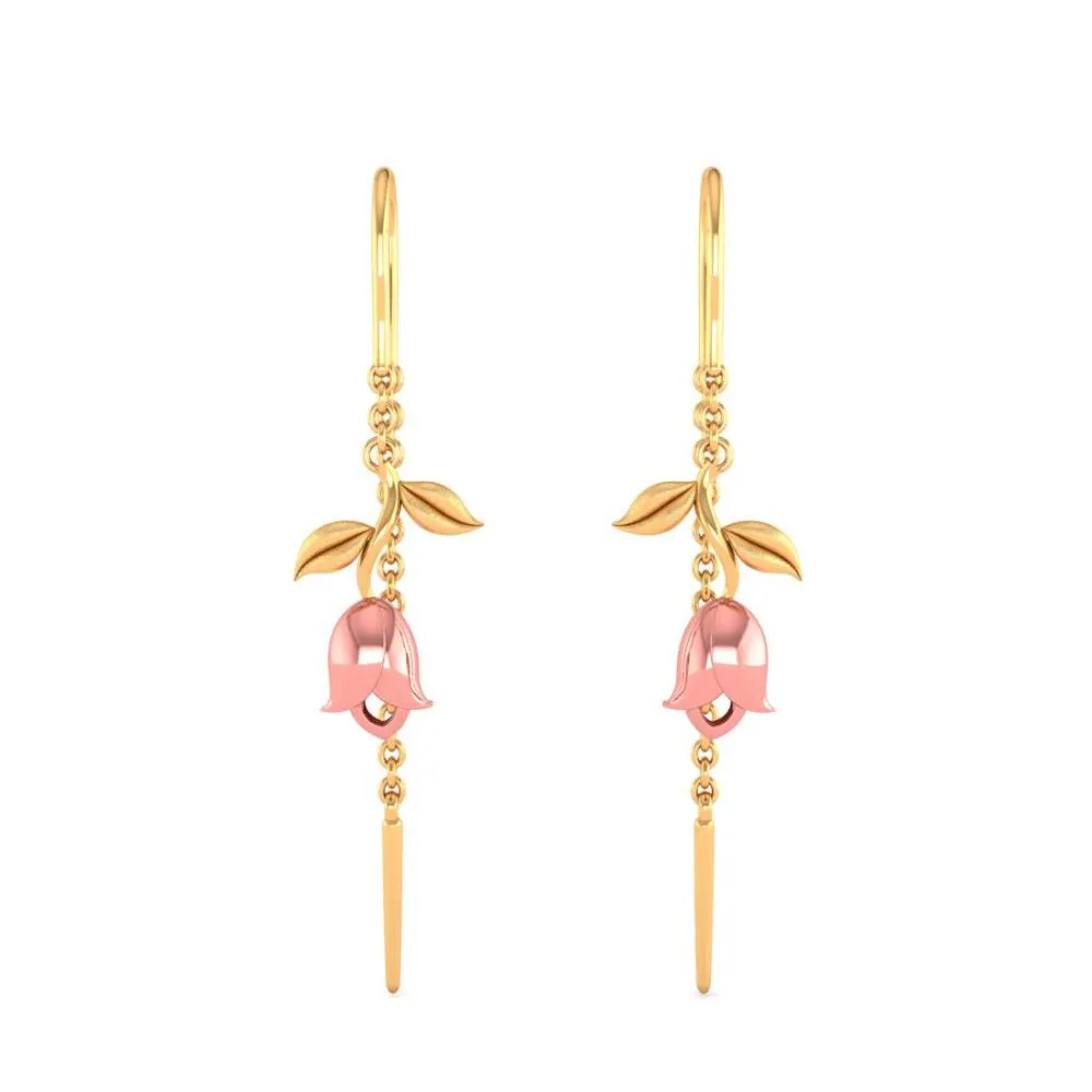 22k Yellow Cantered Gold Earrings