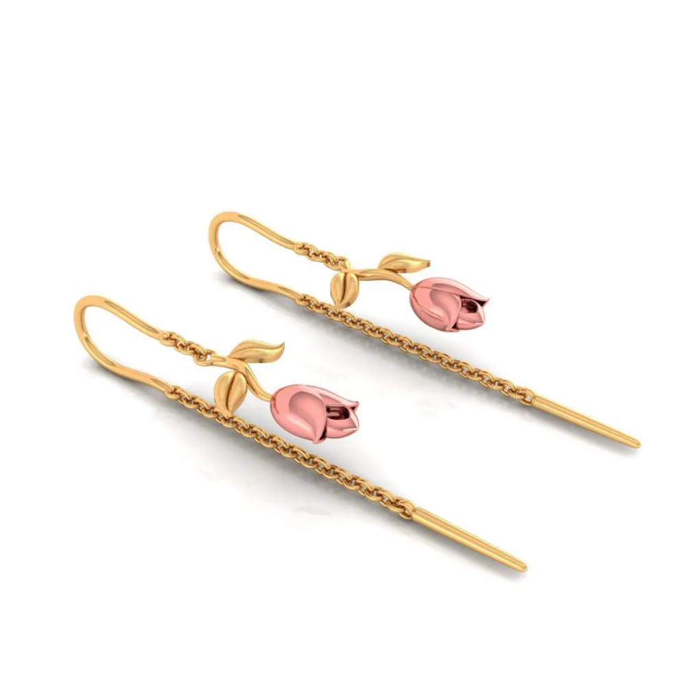 22k Yellow Cantered Gold Earrings