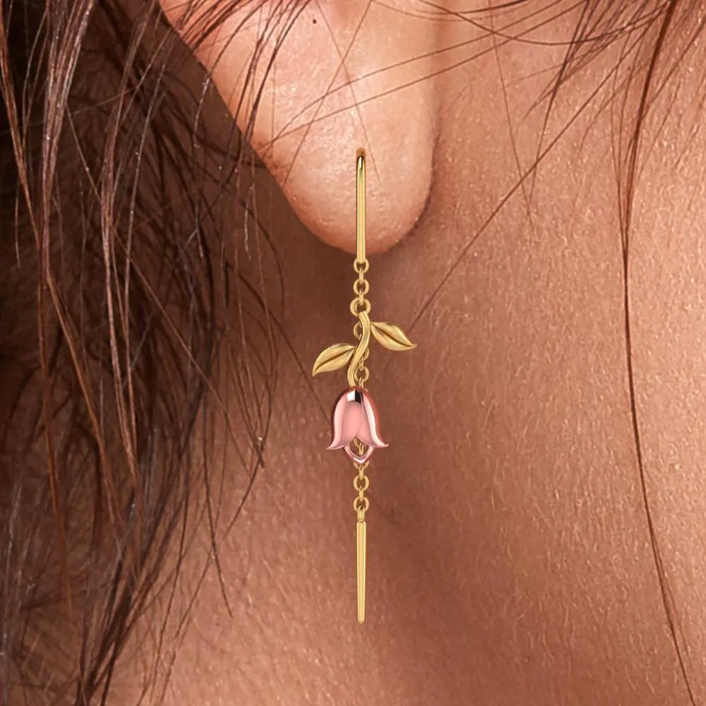 22k Yellow Cantered Gold Earrings