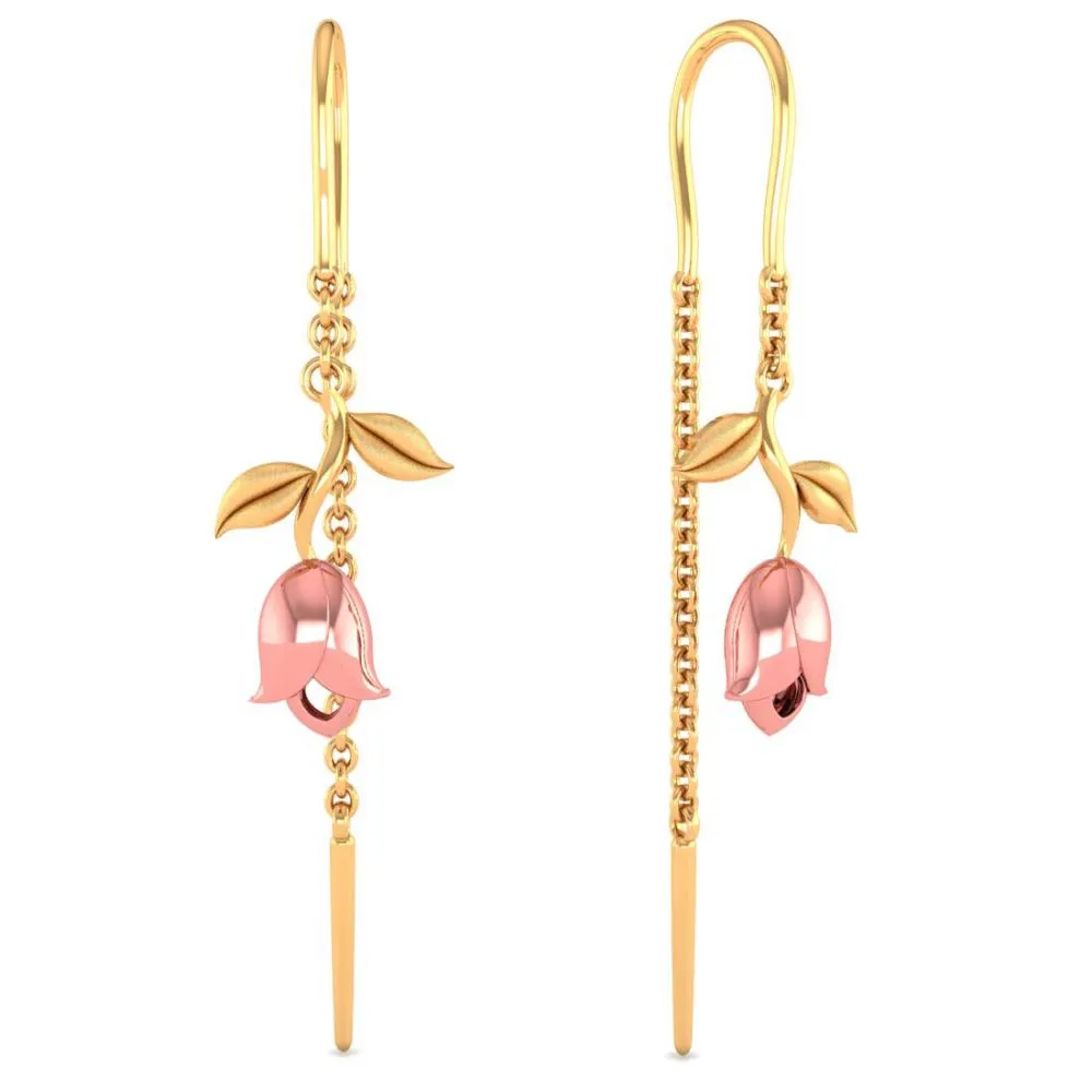22k Yellow Cantered Gold Earrings
