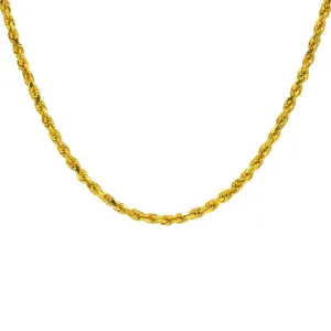 22K Yellow Gold Men's Chain W/ Rope Link