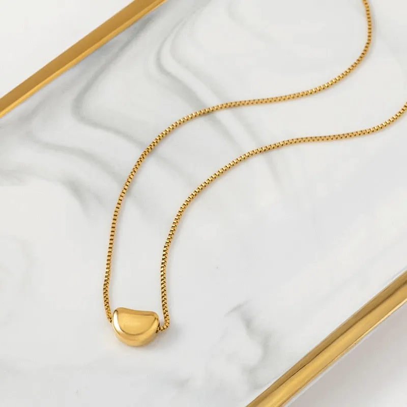316L Stainless Steel gold Color Heart Pendant Necklace For Women