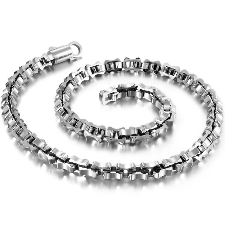 316L Stainless Steel Men's Necklace Never Fade Black Gold Plated Link Chain