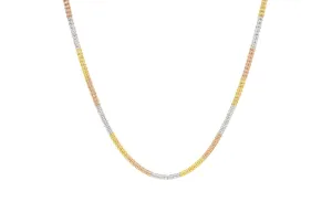 3mm 10kt Tri-Tone Ice Gold Chain