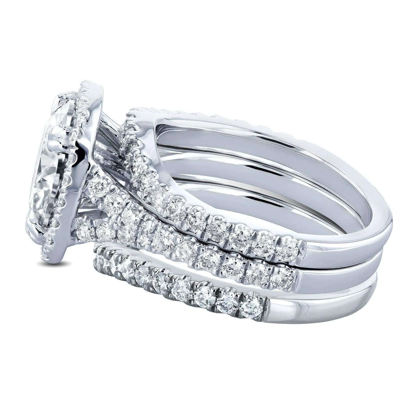 4ct Vienna Cushion 3pc Bridal Set