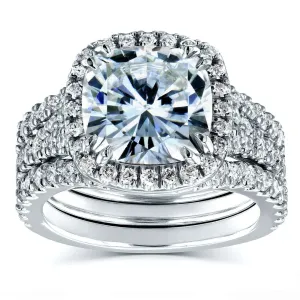 4ct Vienna Cushion 3pc Bridal Set