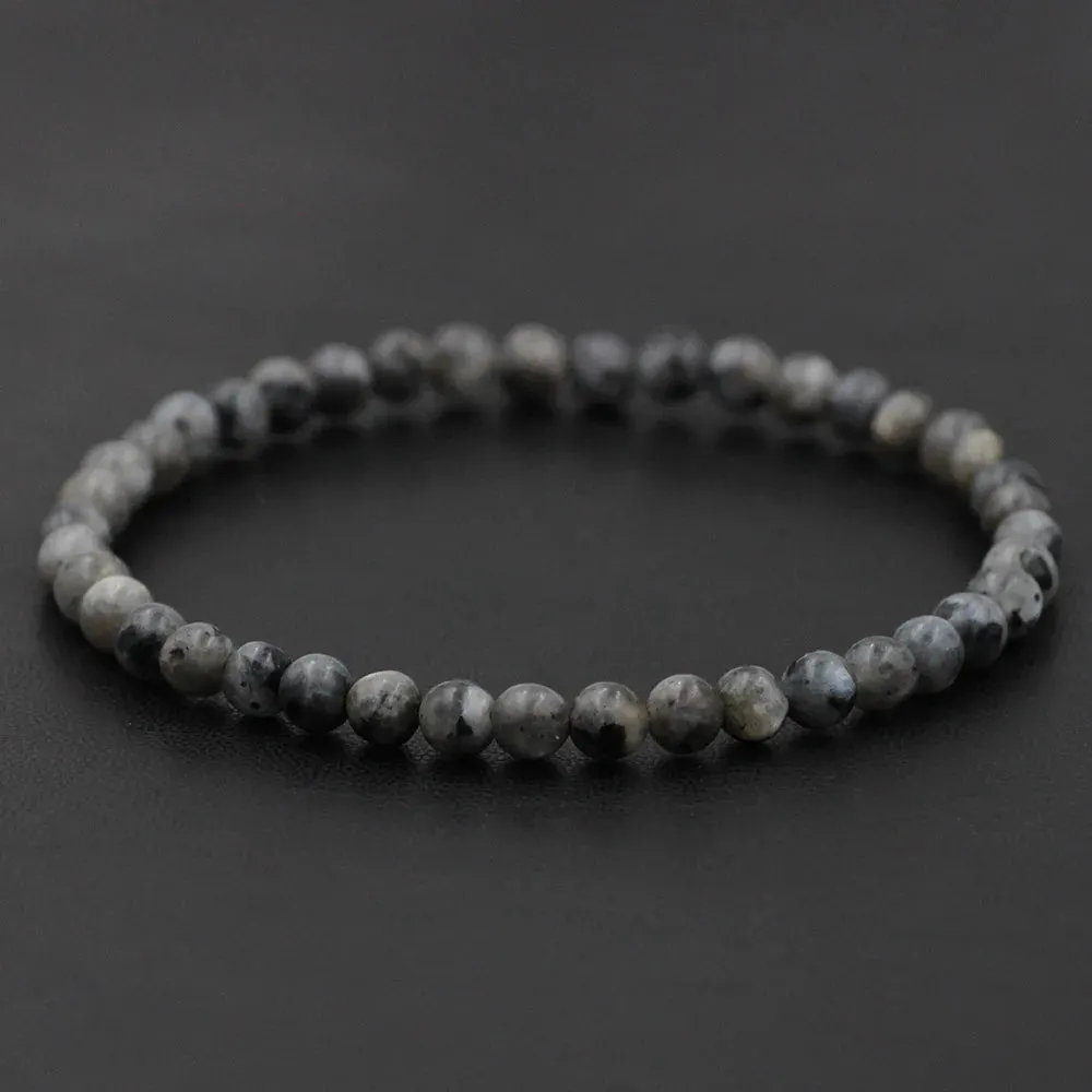 4mm Natural Stone Lapis Lazuli Bead Stretch Bracelet for All