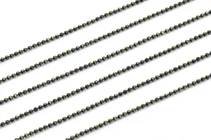 5 Meters 1.5mm Black Gold Brass Faceted Ball Chain Z012