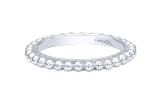 925 Sterling Silver Bujukan Beaded Stackable Band