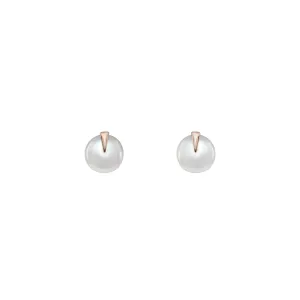 9K Rose Gold Freshwater Pearl Studs Earrings - 20674410