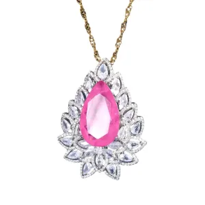 Amethyst Water Drop CZ Pendant Necklace