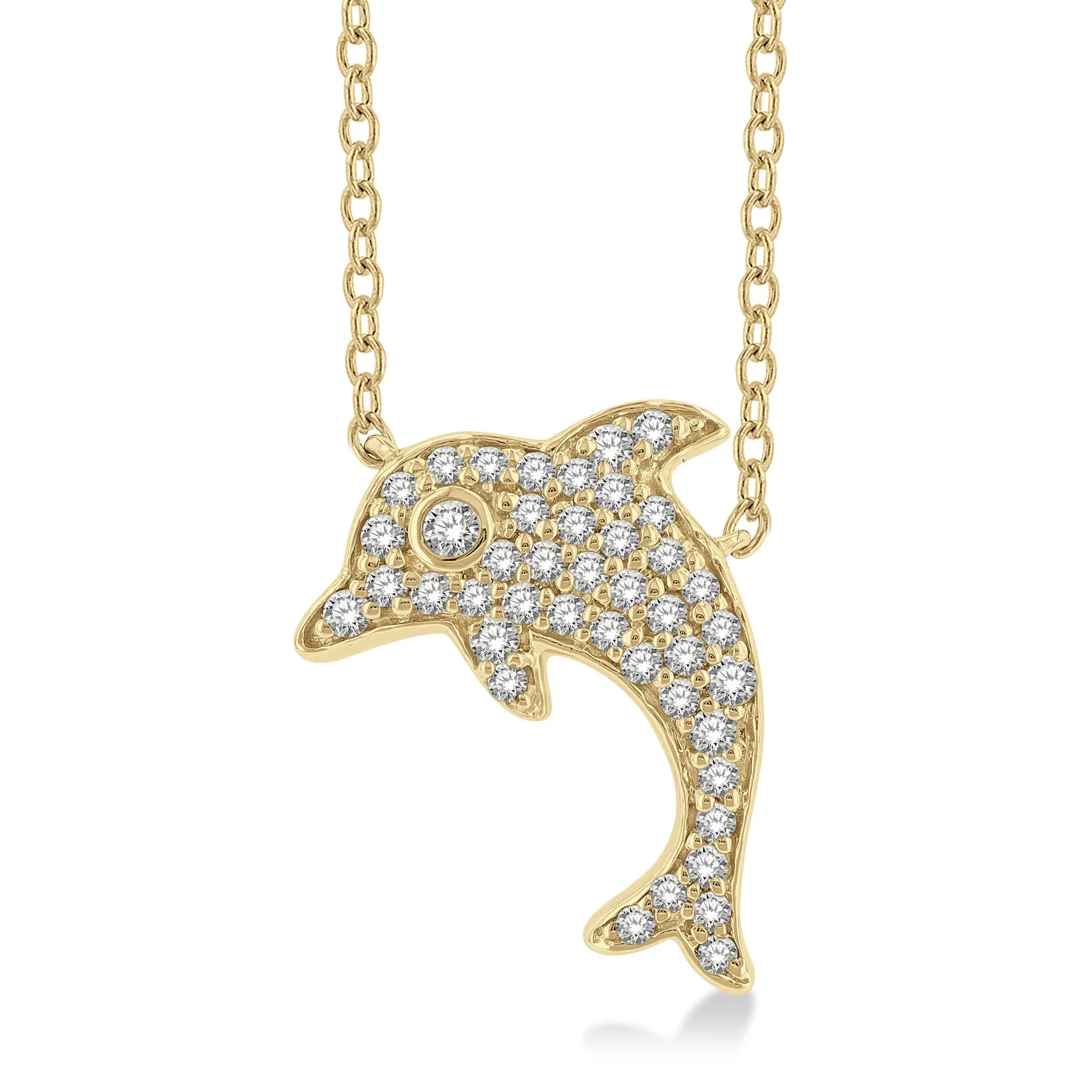 Ashi .15ctw Diamond Dolphin Necklace