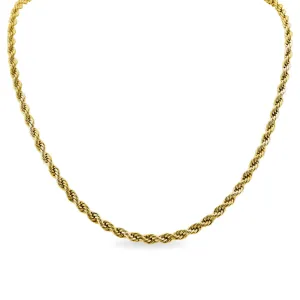 Ashley Gold Stainless Steel PVD Rope Chain Necklace