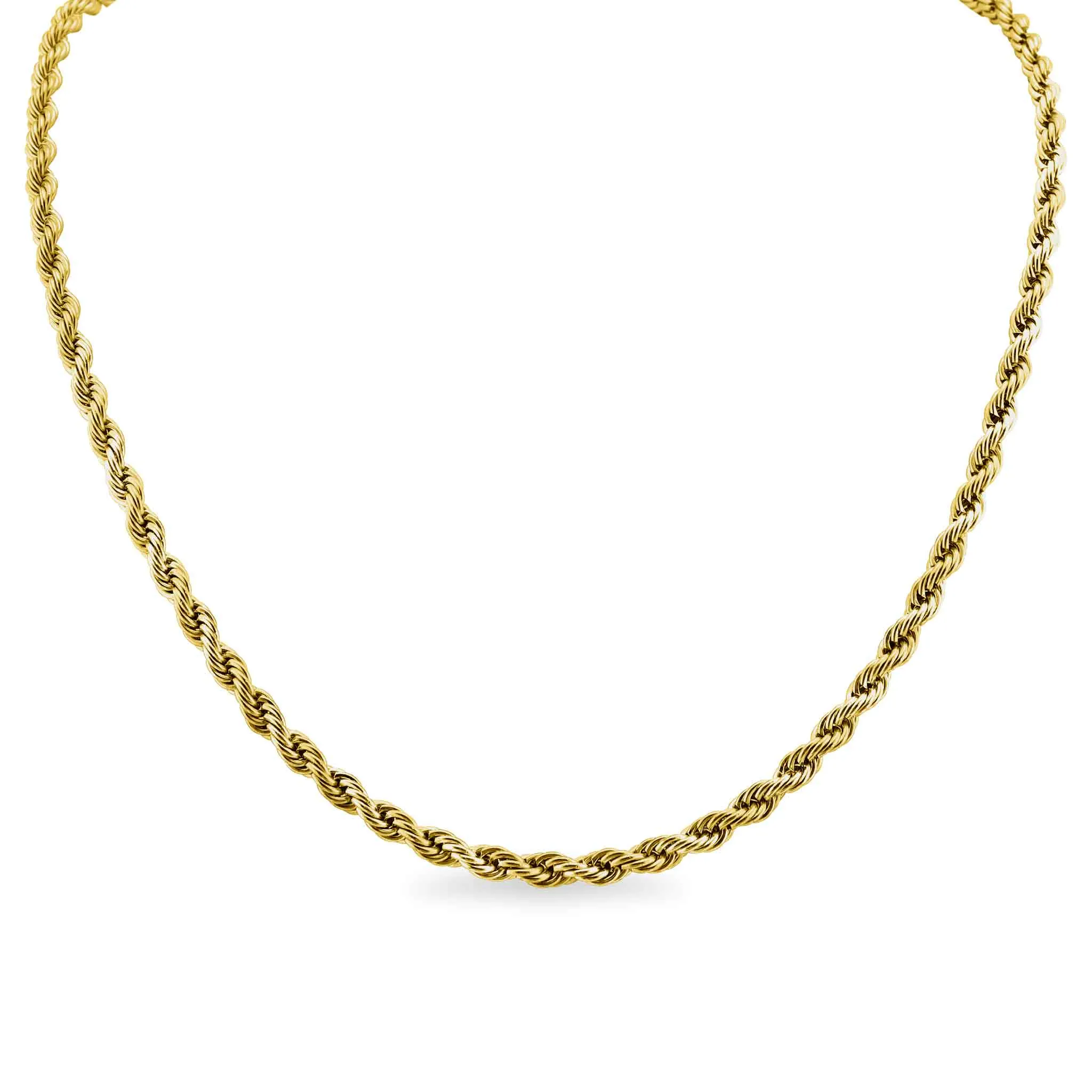 Ashley Gold Stainless Steel PVD Rope Chain Necklace