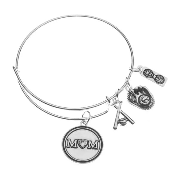 Baseball Mom Bangle Bracelet