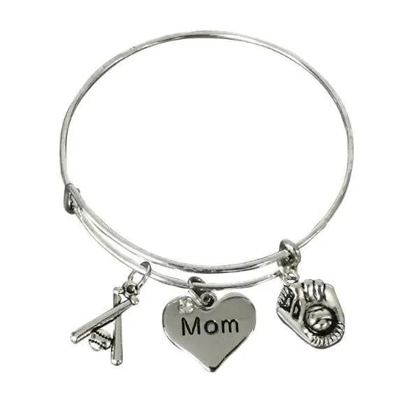 Baseball Mom Bangle Bracelet