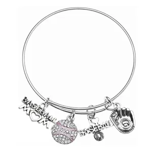 Baseball Mom Bangle Bracelet