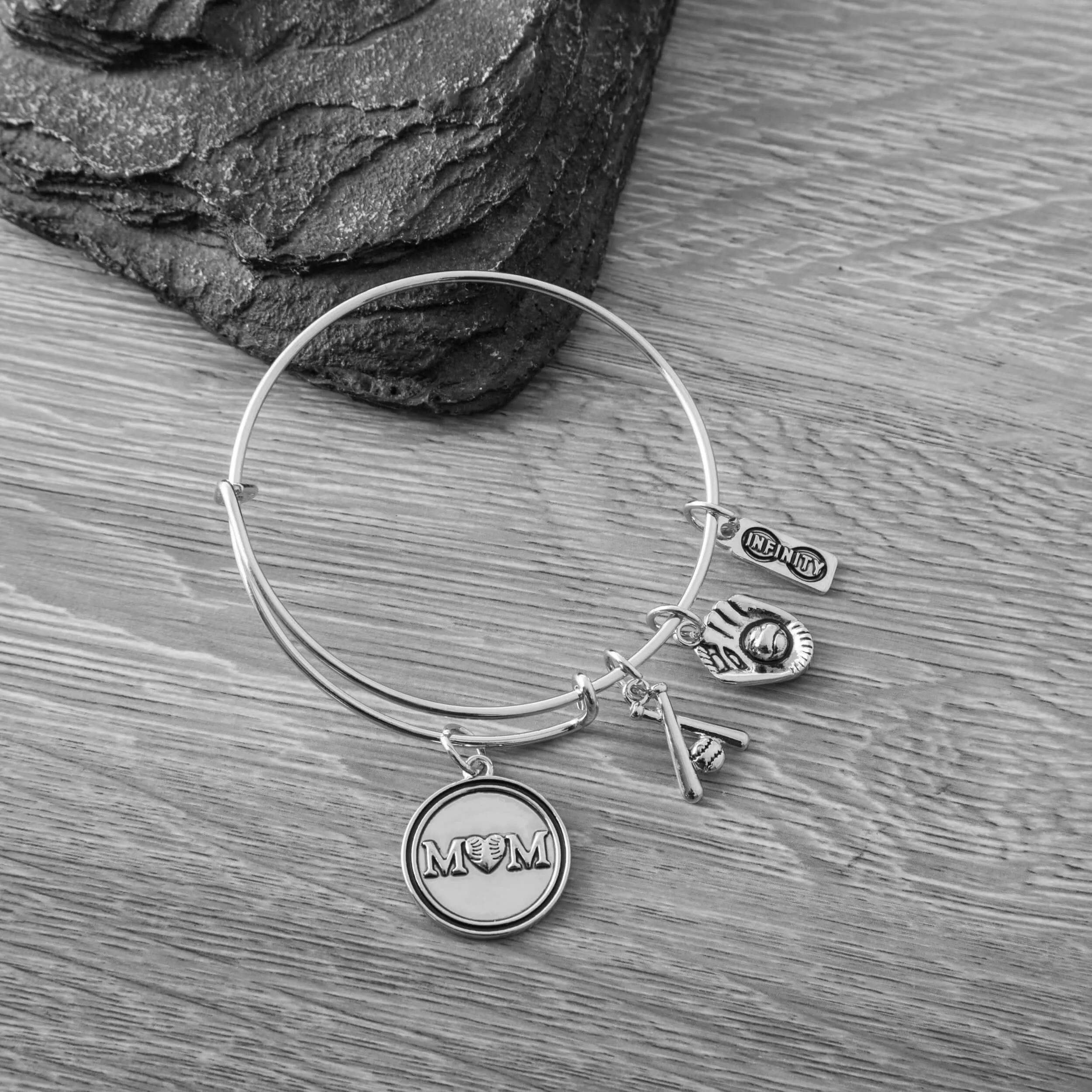 Baseball Mom Bangle Bracelet